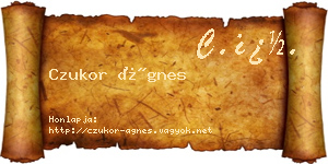 Czukor Ágnes névjegykártya