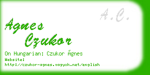 agnes czukor business card