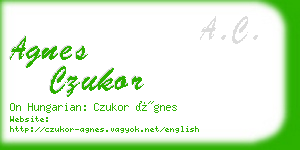 agnes czukor business card